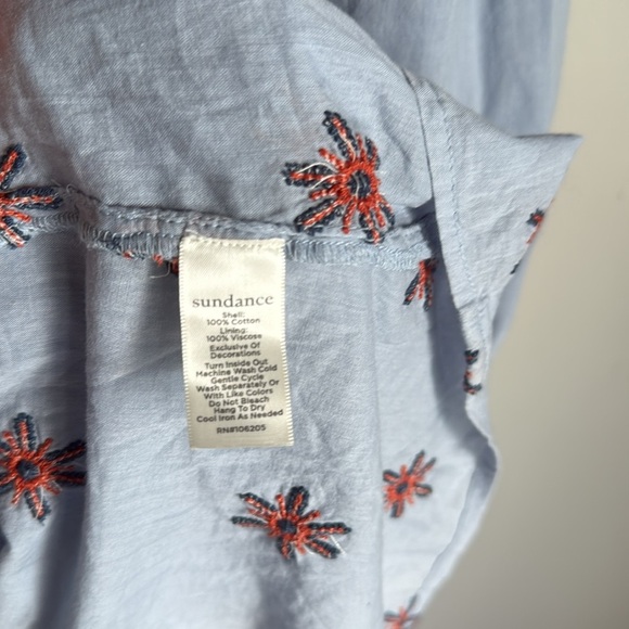 Sundance Blue Boho Wandering Soul Embroidered Midi Sleeveless Dress MP - Picture 6 of 12